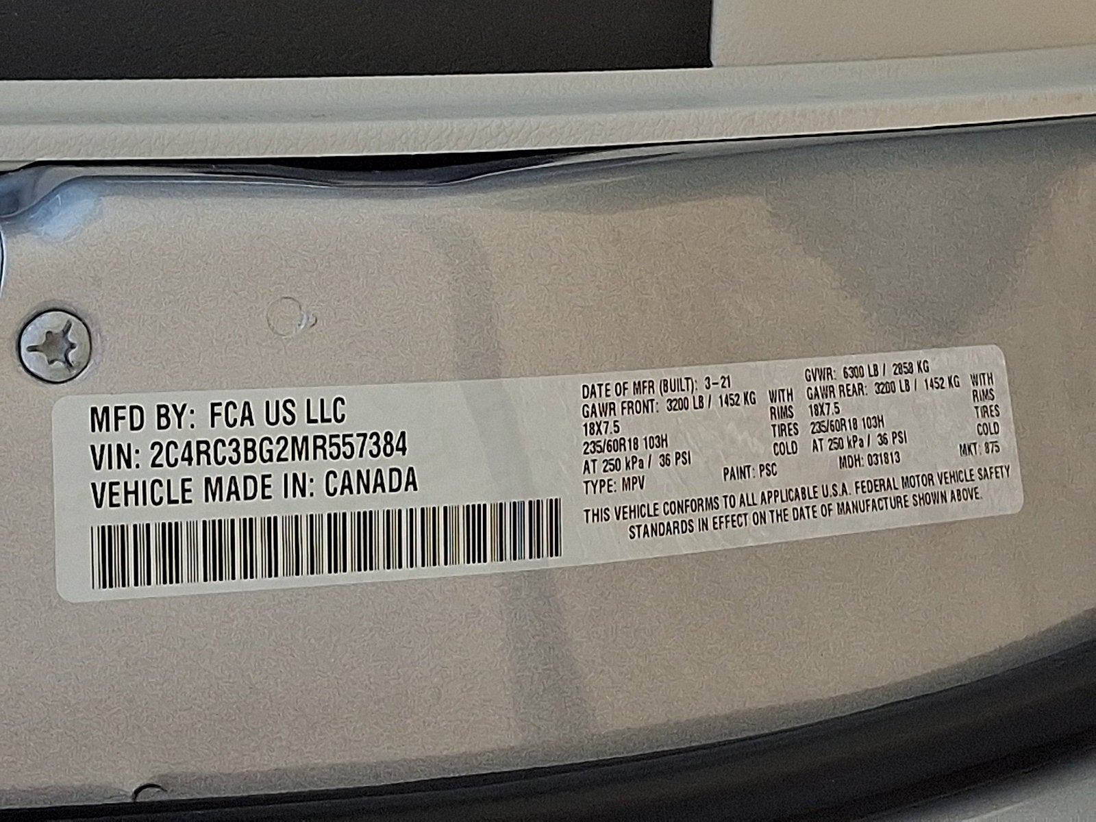 2021 Chrysler Pacifica Touring L