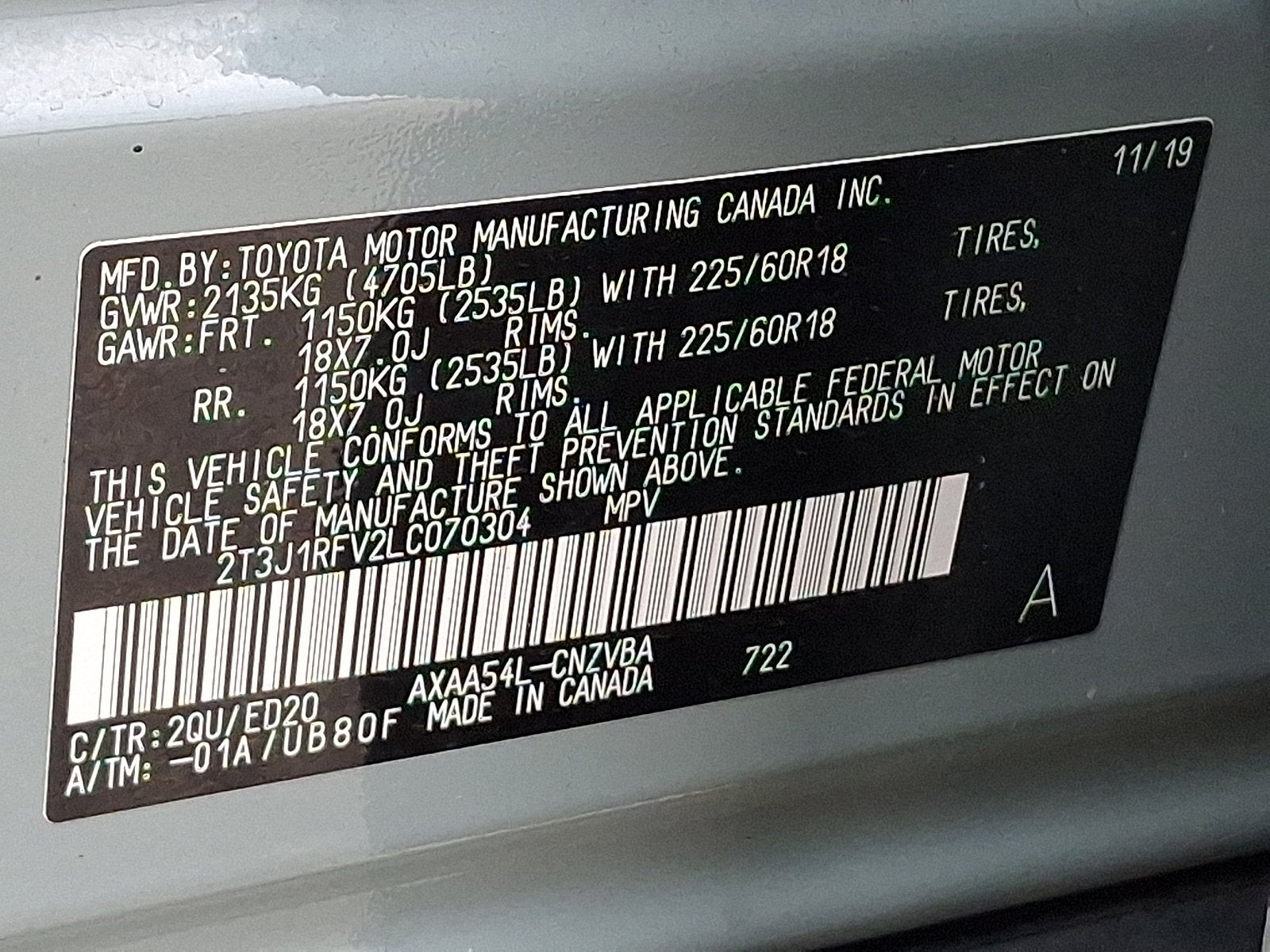 2020 Toyota RAV4 Base