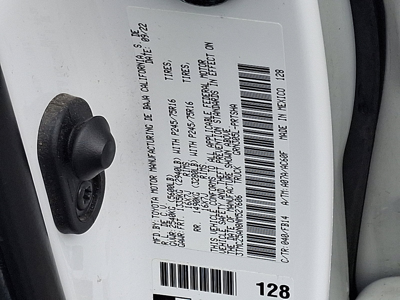 2022 Toyota Tacoma 4WD Base