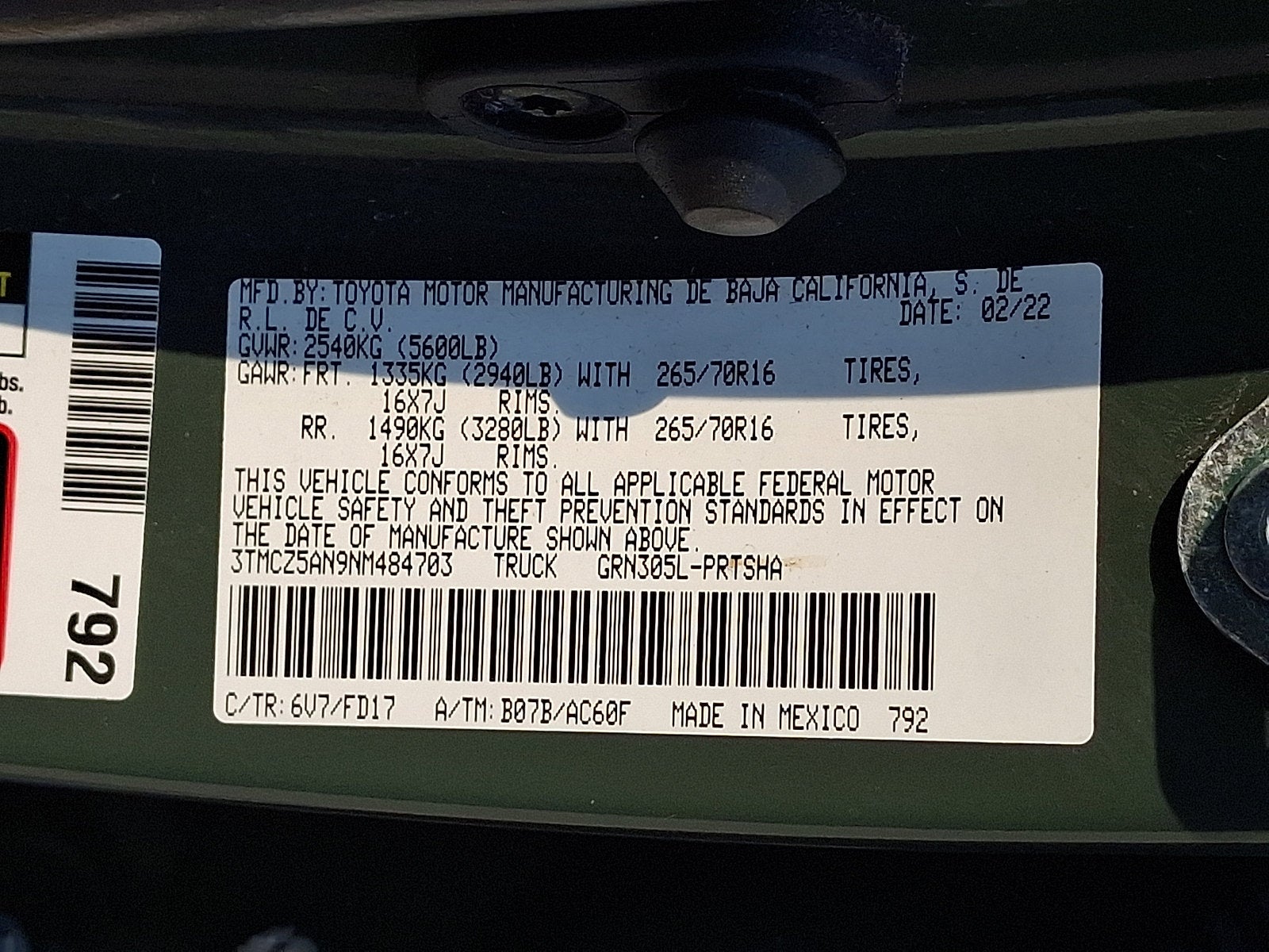 2022 Toyota Tacoma 4WD Base
