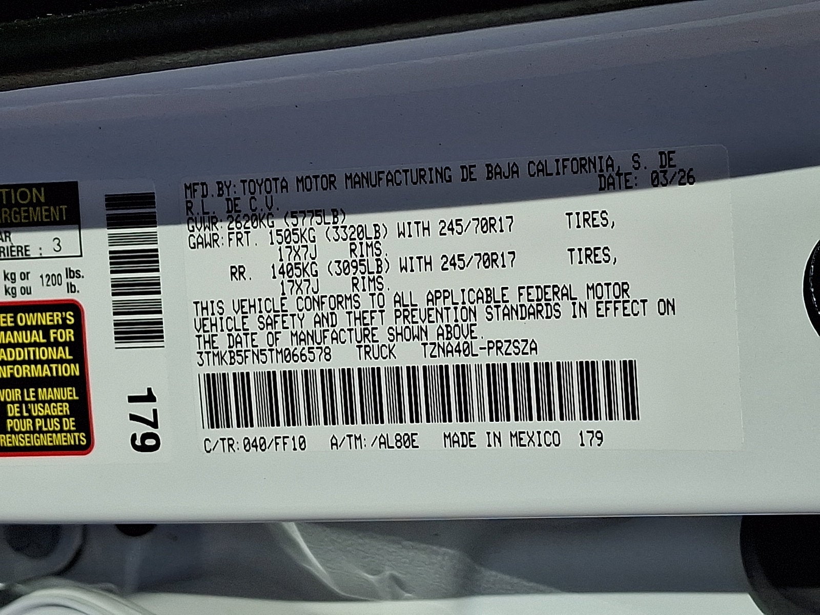 2026 Toyota Tacoma 2WD Base