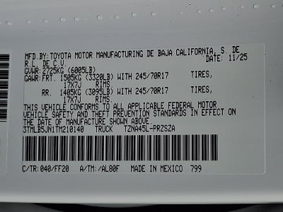 2026 Toyota Tacoma 4WD Base