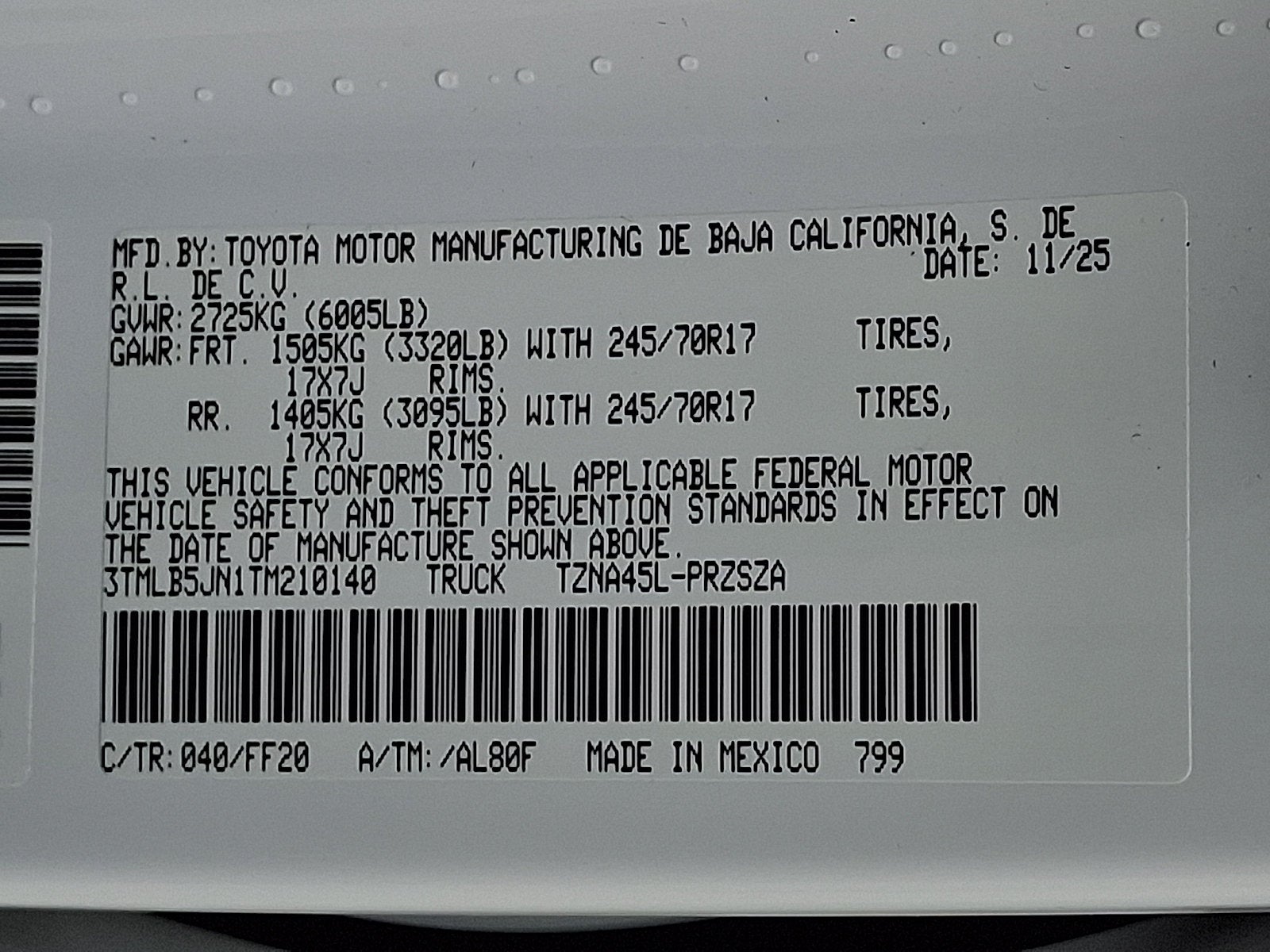 2026 Toyota Tacoma 4WD Base