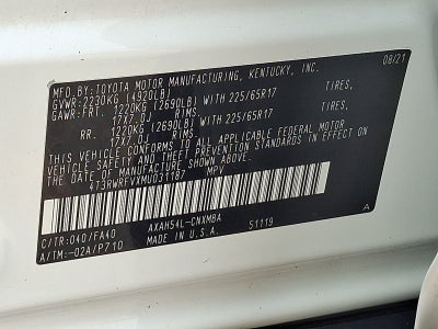 2021 Toyota RAV4 Hybrid XLE
