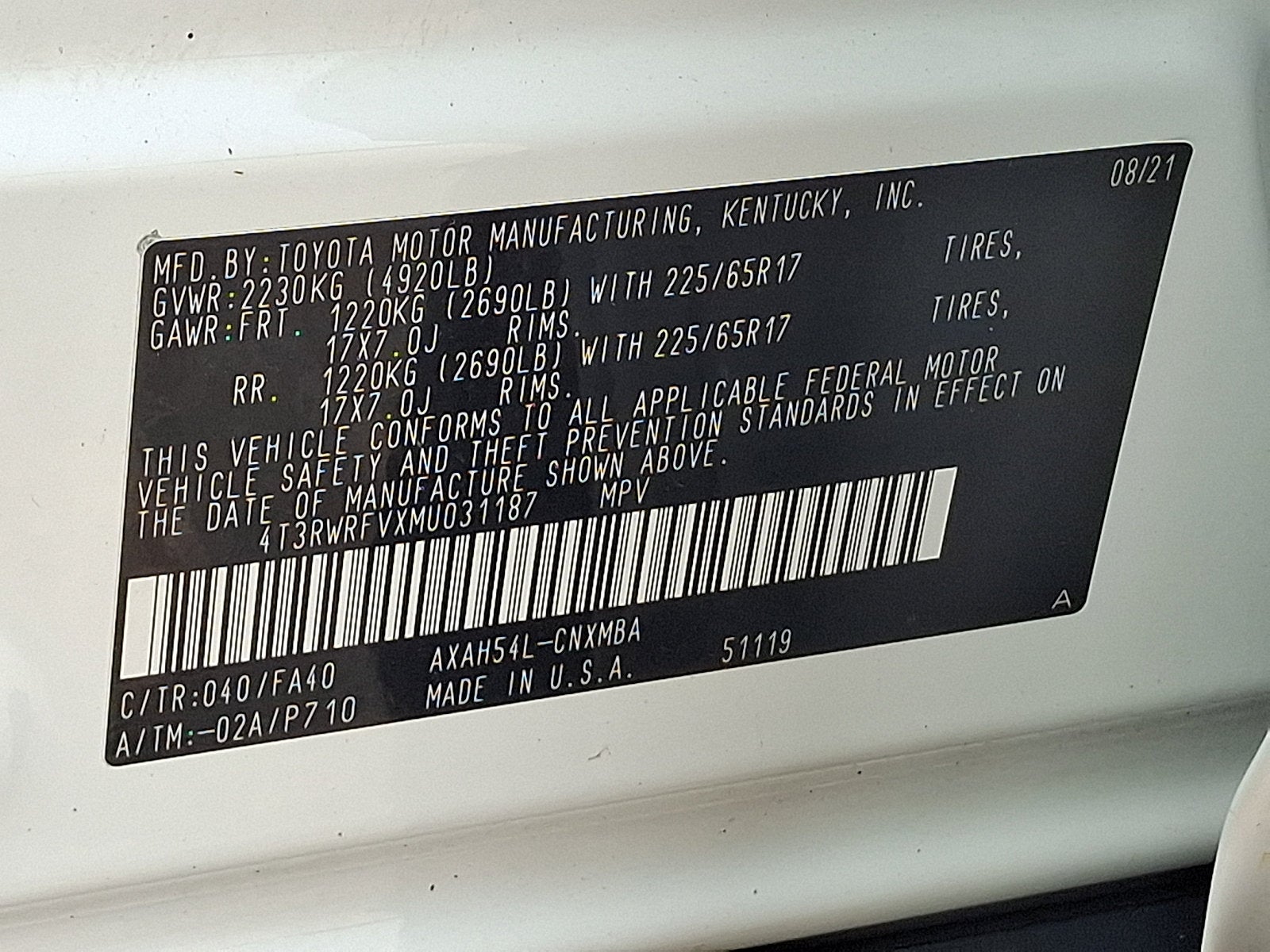 2021 Toyota RAV4 Hybrid XLE